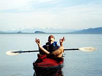Kayaking in S.E. Alaska, taking a break