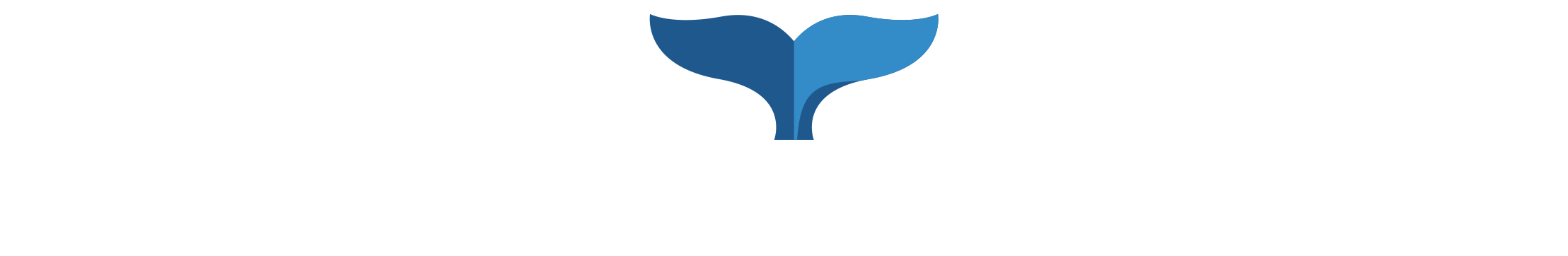 Horizontal color logo with tail, reversed