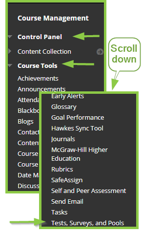 the navigation pane with the correct choices highlighted