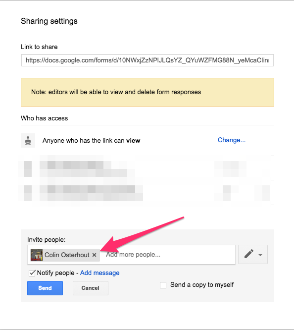 Adding a collaborator by email address