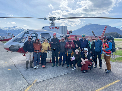 Juneau ODS team in front of helicopter