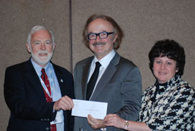 Coeur Alaska CEO Chairman, President & CEO Dennis Wheeler presented a check for $20,000 to UAS Provost Rick Caulfield and Development Director Lynne Johnson