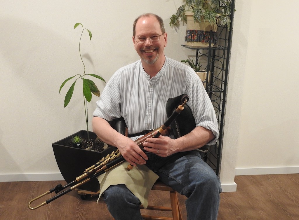 John Ingman with Uilleann pipes