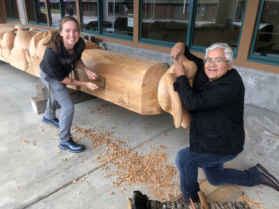 Wayne Price Carving with Student