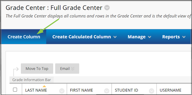 this is the button to click to create a column in Grade Center