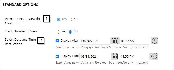 add or edit dates of availability from this screen