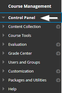 the links available in the instructor control panel