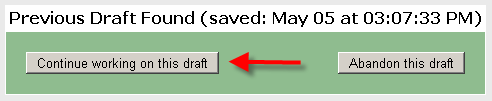 Previous Draft Found