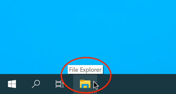 Where to click for to open File Explorer