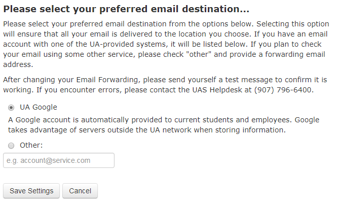 Email Forwarding options