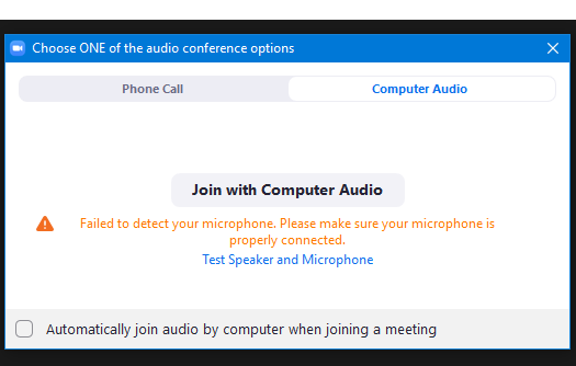 Zoom Microphone not detected in Windows 10