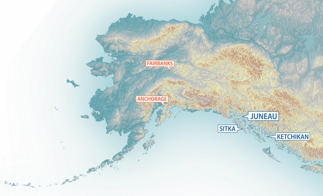 Map of Alaska and its college campuses