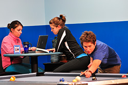 Students hanging out in the Student Activities Center